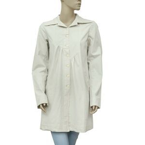 Ewa I Walla Peasant Lagenlook Solid Buttondown Tunic Shirt Top Cotton M 267205